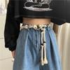 Bohemian Woven Fashionable Rope Belt For Women Durable Double Ring Buckle Perfect For Everyday Wear