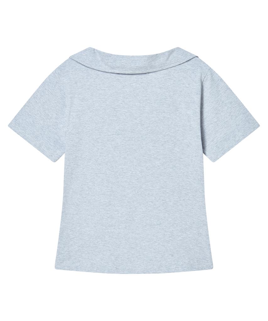 PRENDA Side Cross Polo Top Gray