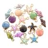 Multicolor Starfish & Seashell Conch Pendant — Marine Life DIY Alloy Jewelry Accessory
