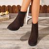 Semišové dámské boty Retro móda Dámské kotníkové boty 2025 Podzim a zima Jednoduché boty Silný podpatek Štíhlé dámské boty
