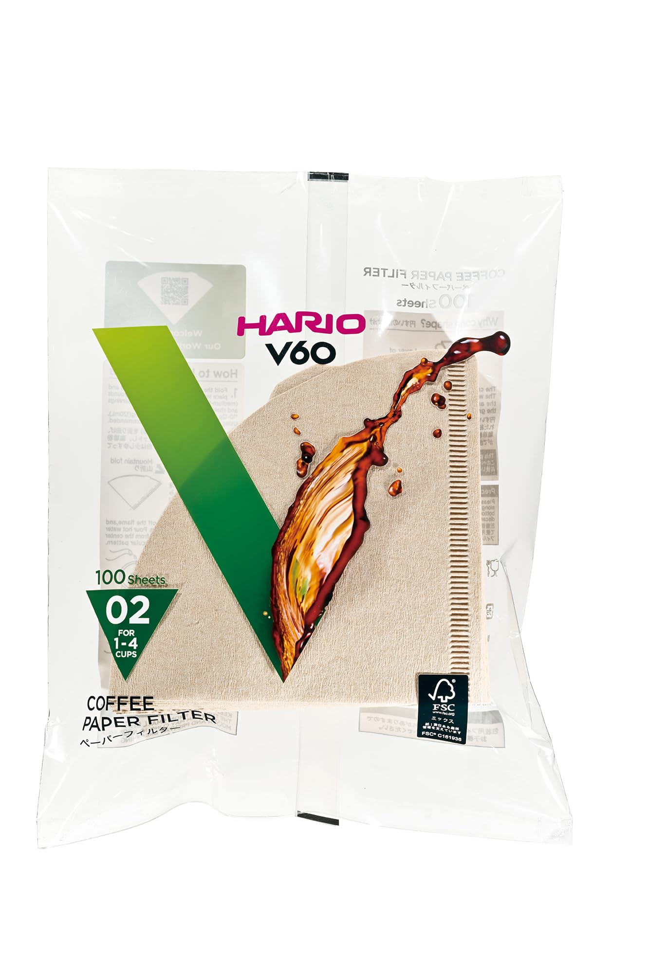 

HARIO V60 Paper Filter 100 sheets x 10 packs 02, (VCF-02-100M)
