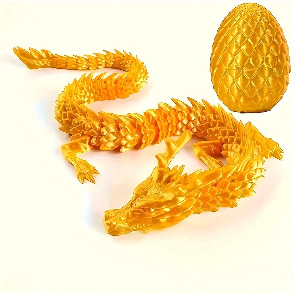 3D Printed Chinese Dragon and Egg - Tabletop Decoration Statue, Suitable for Halloween Christmas Easter Thanksgiving Gifts