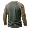 Men's T-Shirts Long Sleeve O-Neck Pactwork Casual Spring Autumn Tees Tops Fashion Mens Clothing