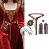 6Pcs Practical PU Belts Role Play Belt Set With Adjustable Buckles Medieval Costume Accessory for Men