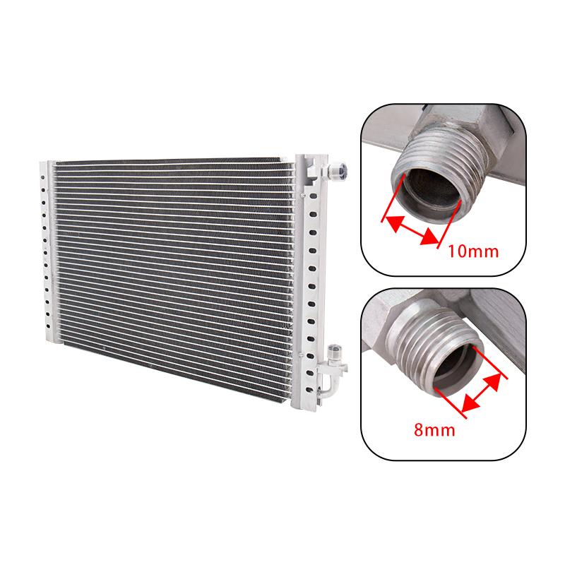 14'' X 23'' Universal Aluminium Condenser Radiator Cooling Fan Assembly for Hot Street Rod Bus Truck Pickup AC Conditioning