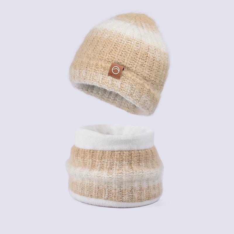 

Детские шапки зимние для мальчиков и девочек, уличная теплая шапка-пуловер, ветрозащита, защита ушей, вязаный шарф, шерстяной шапочный набор