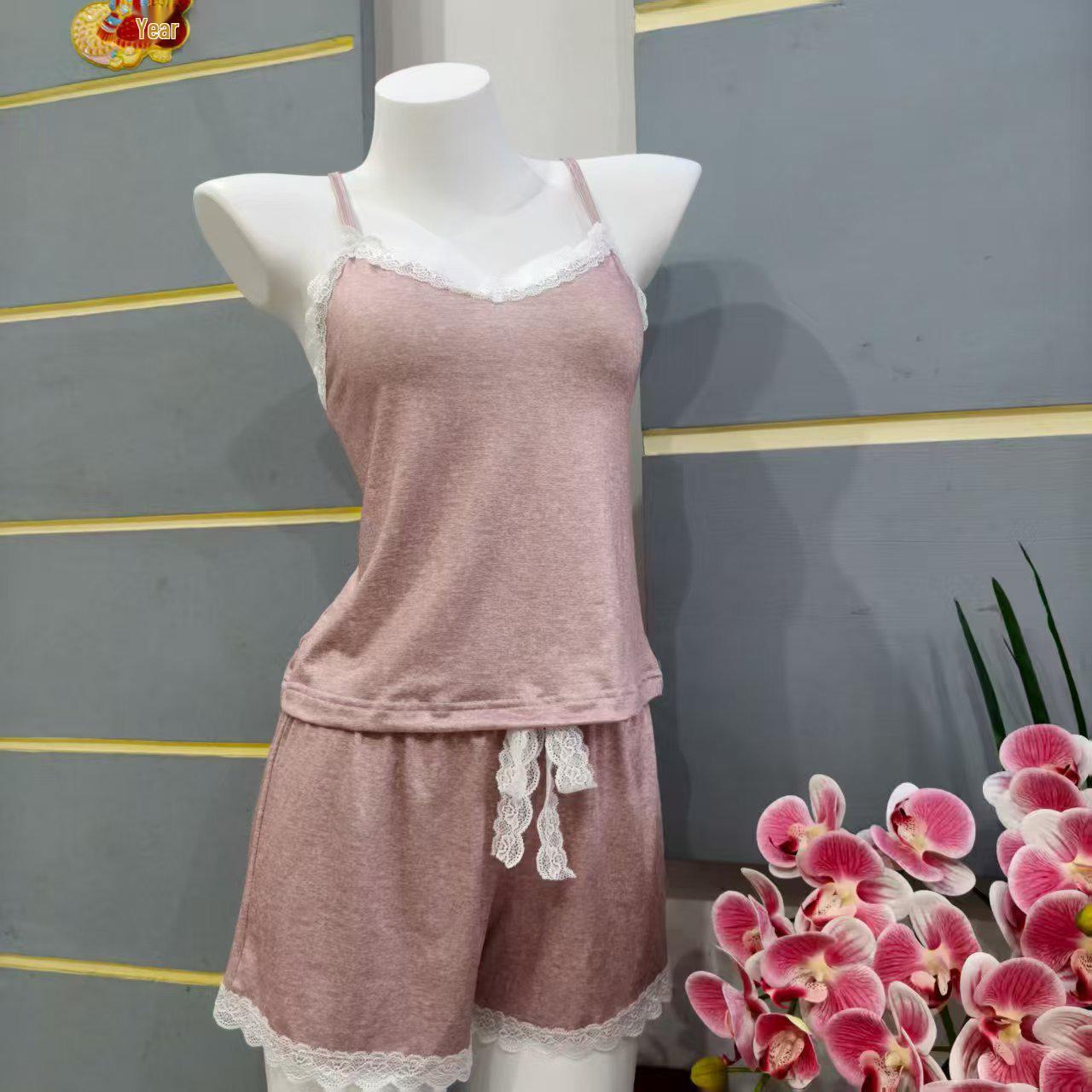 

Women s Cross-border European & American Homewear Sexy Camisole Set - Two-Piece Extra Large