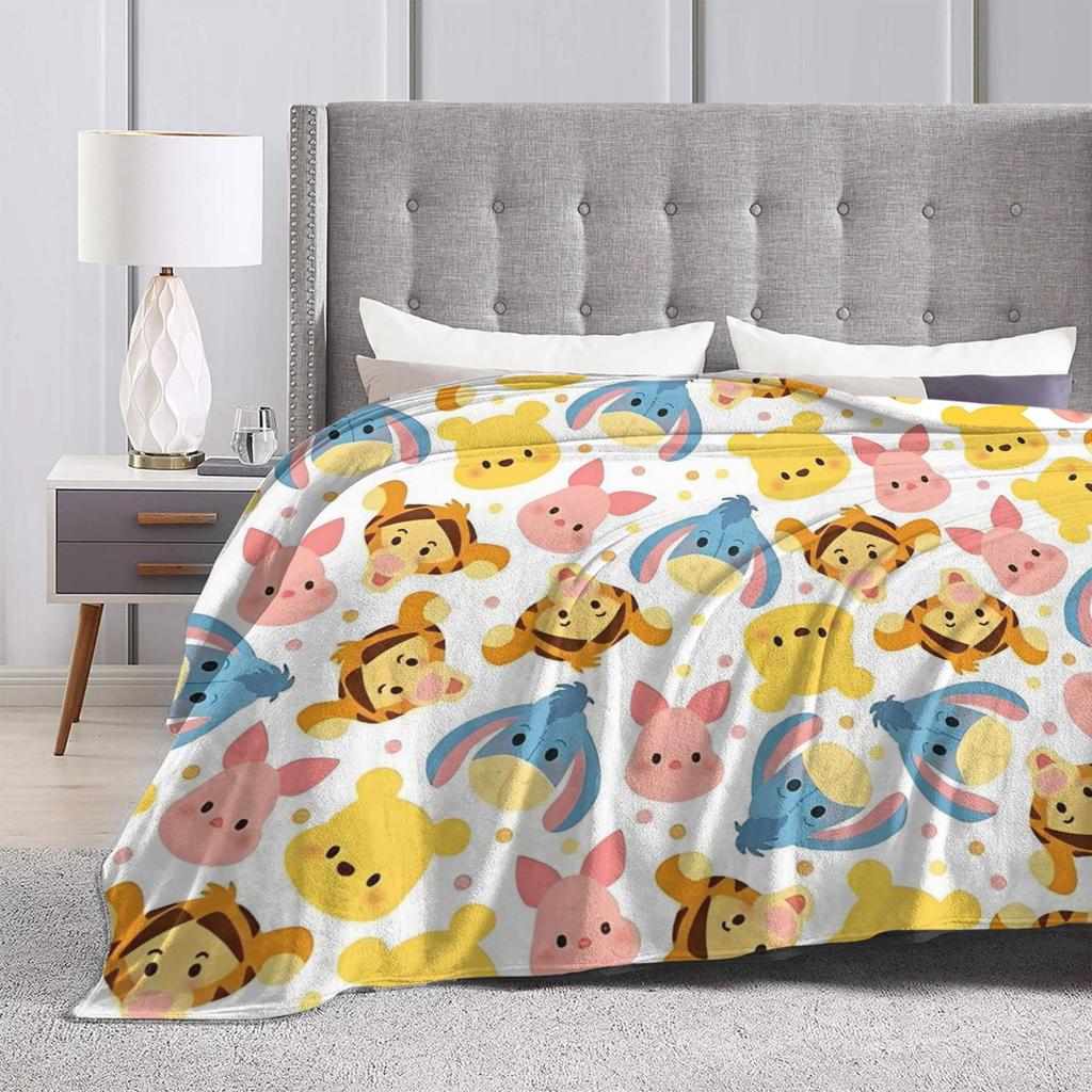 Cute Kawaii Blankets Winnie The Pooh Fuzzy Throw Blanket Bedding Couch Personalised Soft Warm Bedspreads