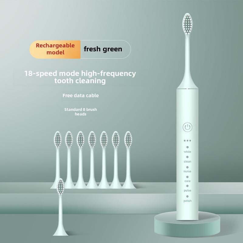 Unisex Rechargeable Ultrasonic Toothbrush with Soft Bristles for Travel and Home Use
