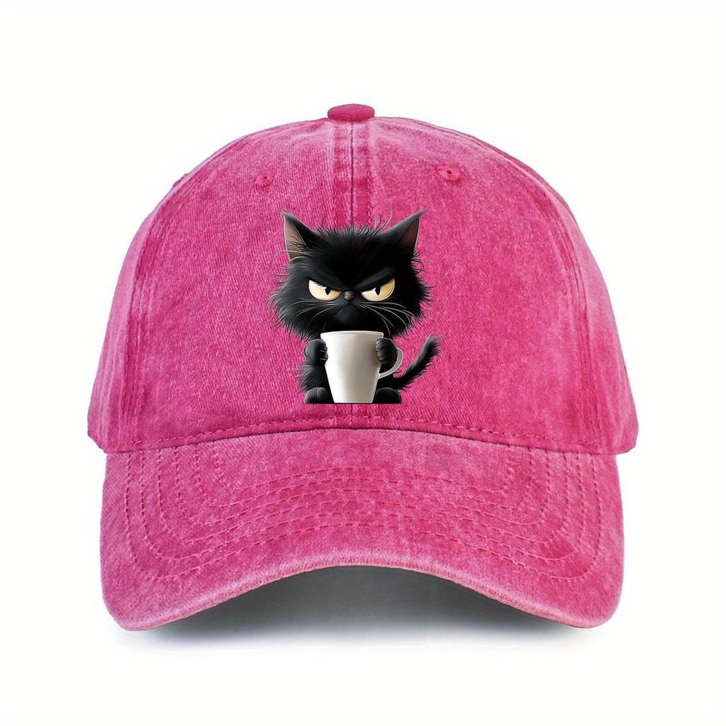 Cute cat printed baseball cap is a must-have for daily leisure, outdoor travel, and sun shading