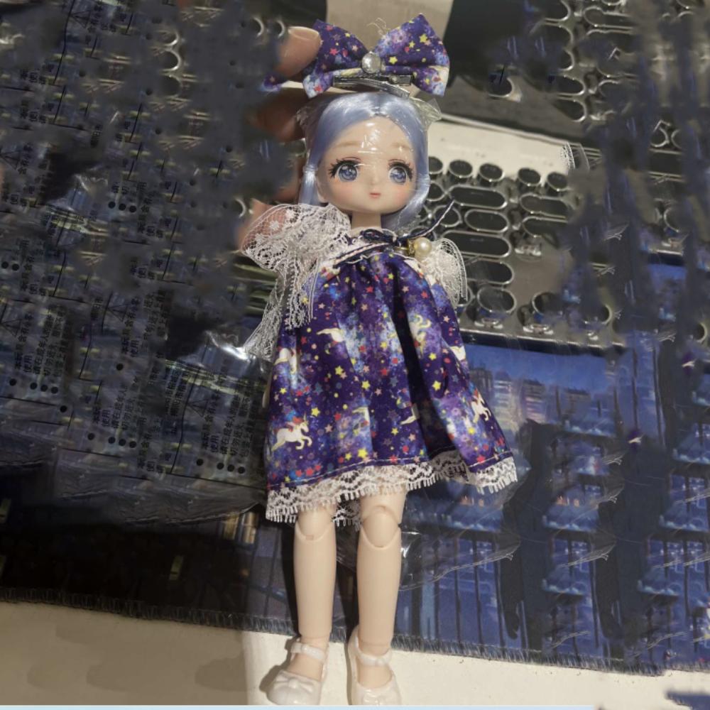 3D Eyes BJD Doll with Clothes Removable Joints Doll Simulated Eye Hinge Doll  Kids Toy