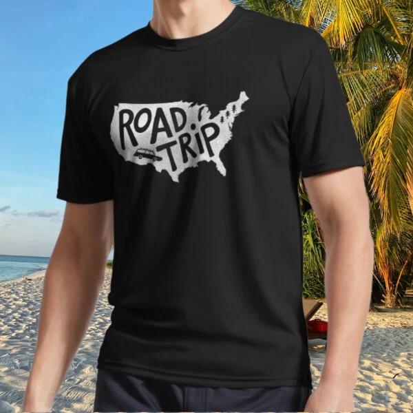 

New Shirt Road Trip USA - blue Active T-Shirt Funny Size S to 5XL L