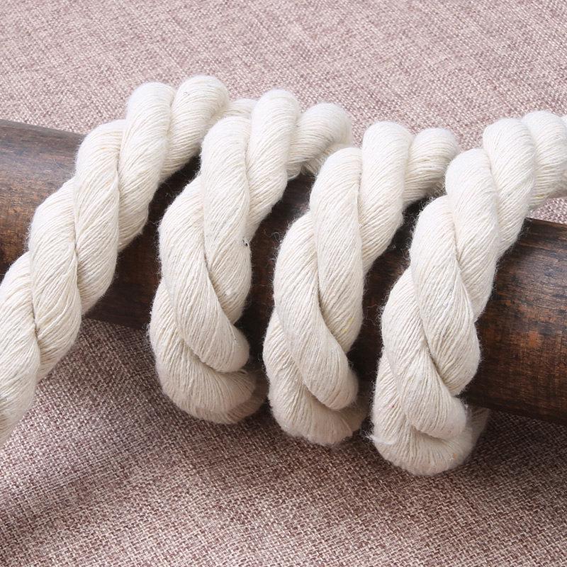 Sturdy Handmade Three-Strand Cotton-Hemp Rope for DIY Projects - Thick White Binding or Air Conditioner Water Pipe