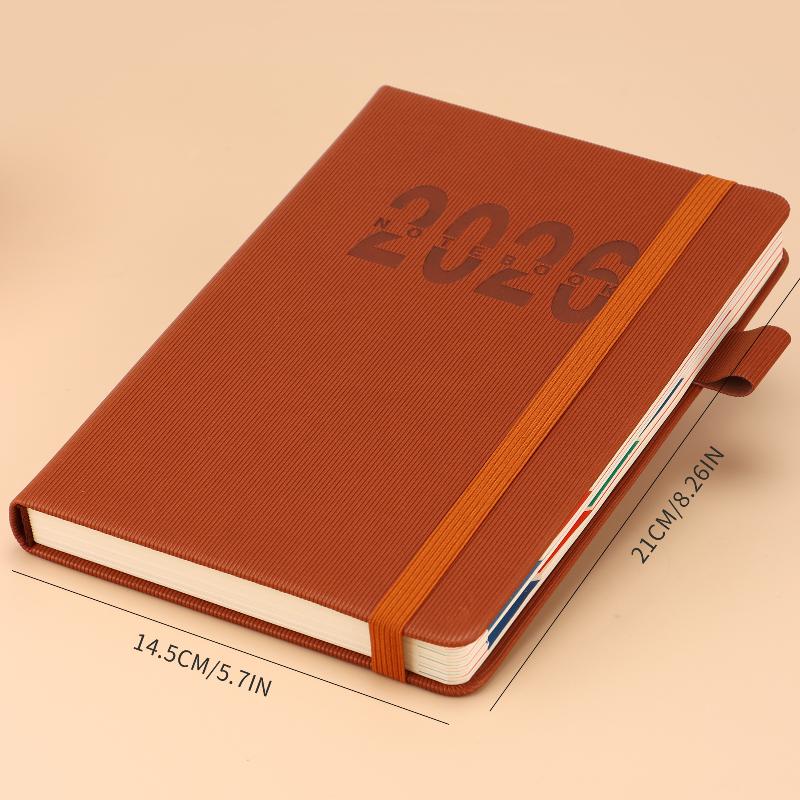 2026 Tages-Monatsplaner Mit Farbigen Monatsmarkierungen Hardcover Leder Tagesplaner 400 Seiten Datiert Für Tägliche Planung