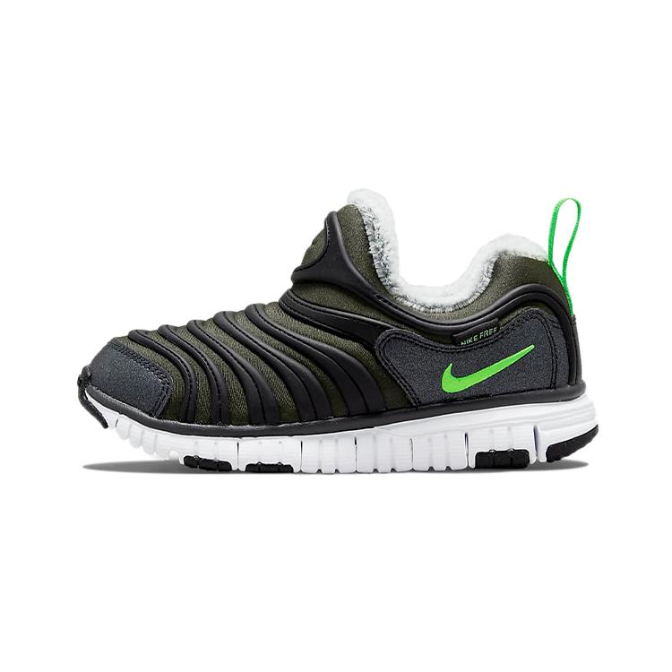 

Nike Dynamo Free Плюшевые кроссовки-гусеницы с низким верхом для детей, стиль жизни, черно-зеленые, для детей 3-7 лет 29.5