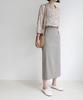 Ppaeppae Flower Slit Neck Shirred 3/4 Sleeve Blouse