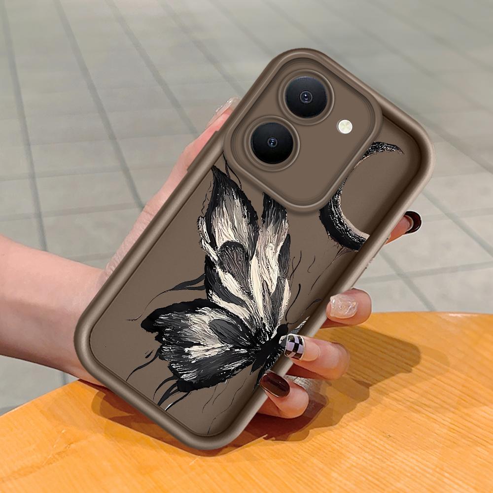 Puha szilikon négyzet alakú létranyomtatási mintás telefontok, teljes fedésű kamera ütésálló védő gumitok a Vivo-hoz