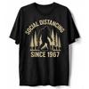 Social Distancing Since 1967 Funny T-Shirt Bigfoot Vintage Sasquatch Graphic Tee