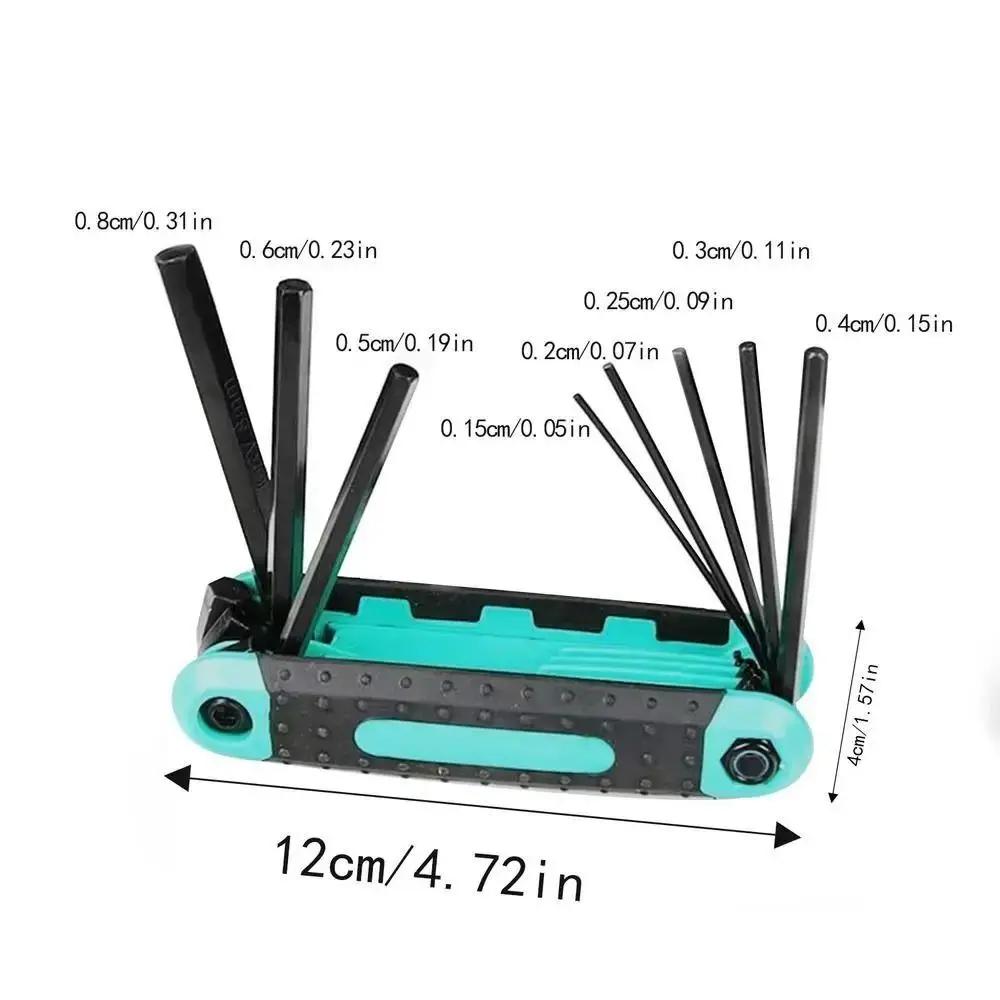 New 8 In 1 Allen Wrench Set Folding Multi-functional Hexagon Socket Wrench Metric Size Tamper Proof Torx Key Set DIY Projects