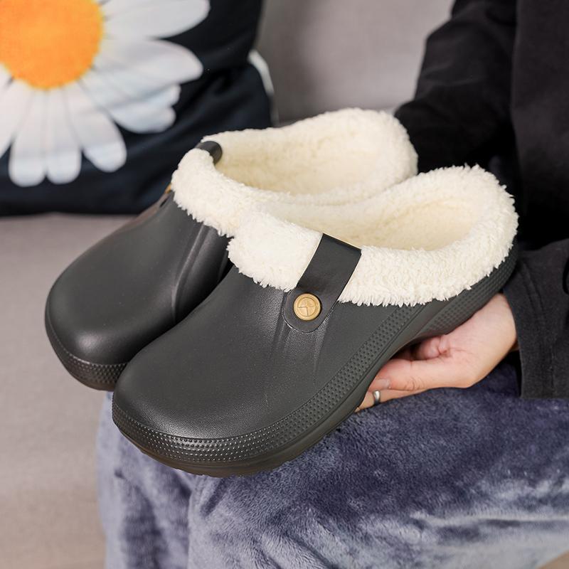 Männer Warme Winter Baumwolle Schuhe Frauen Warme Pelz Hause Hausschuhe EVA Nicht-Slip Plüsch Hausschuhe Indoor Paar Dicke Sohle schuhe Rutschen