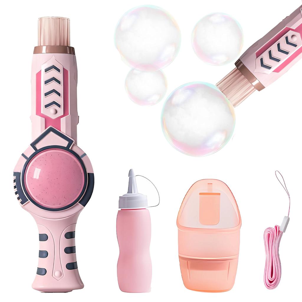 Electric Elastic Smoke Bubble Wand, Rechargeable Handheld Fog Bubble Blower, Popular LED Light Up Bubble Toy for Kids