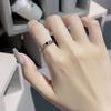 Design Sense Simple Neutral Ring Niche High Sense Couple Ring French Zircon Dark Personality Couple Ring