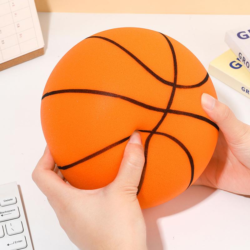 7/8.3/9.4In Bouncing Mute Ball Indoor Silent Basketball Foam Basketball Silent Soft Ball Air Bounce Basket Ball Kids Toy