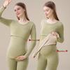 Maternity Thermal Underwear Set: Warm, Cozy Top & Bottoms for Postpartum Nursing - Velvet, Cashmere, Silk Blend for Winter