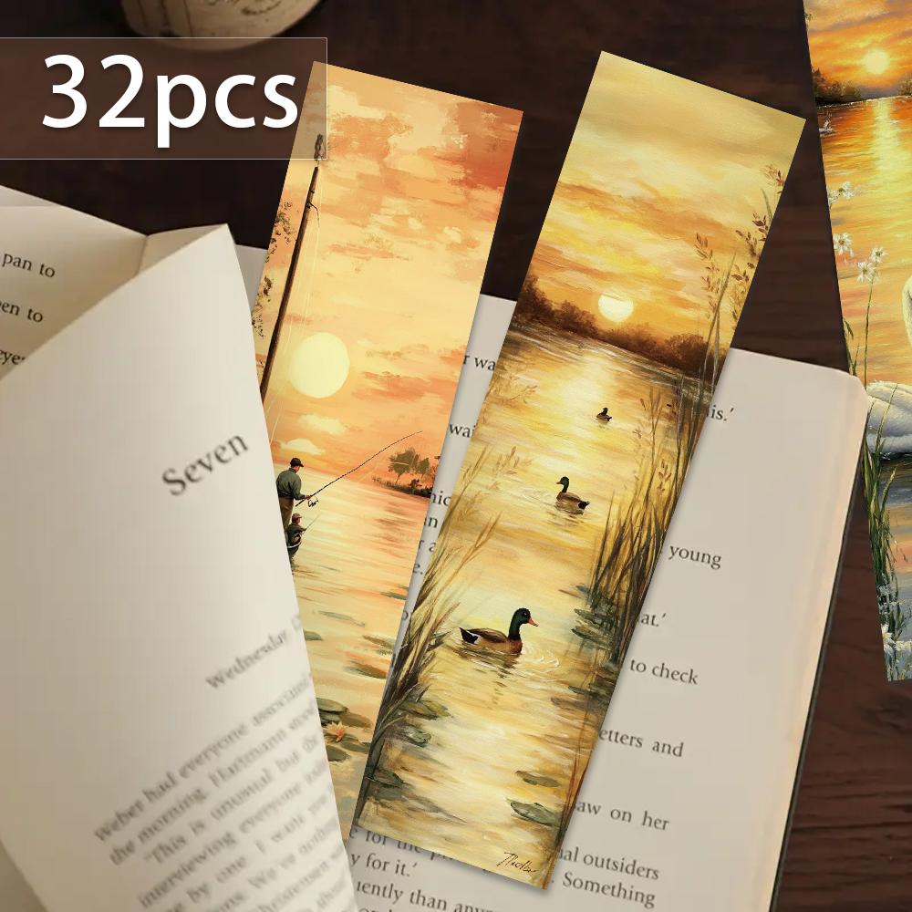 32pcs, Autumn Bookmarks, Suitable for Back-to-school Season, Christmas, Halloween, Teachers, Readers, and Birthdays.