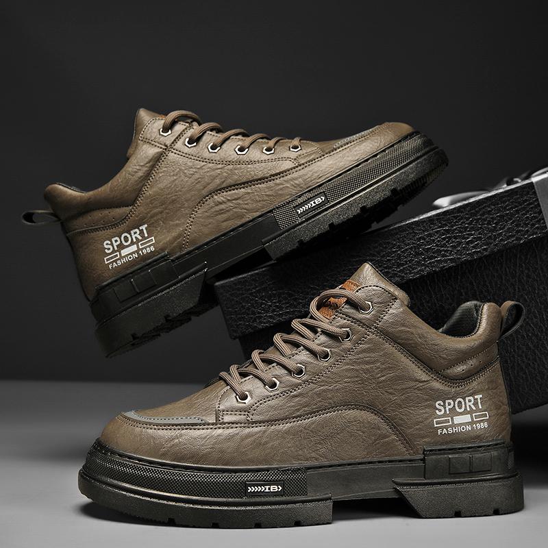 Nuovi stivali Martin alti da uomo alla moda autunno e inverno per studenti maschi e ragazzi, scarpe da lavoro con suola morbida, protezione del lavoro, sneakers Martin