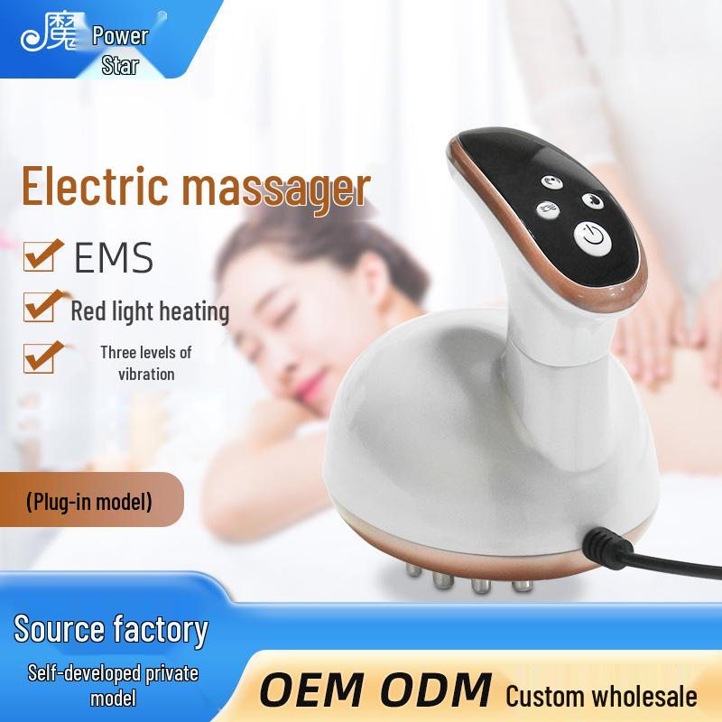Handheld EMS Vibration Red Light Meridian Massage Brush