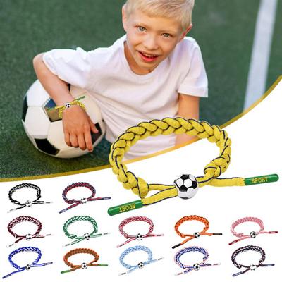 Soccer Bracelets Adjustable Team Players Friendship Cord Bracelets Soccer Fan Bracelet for Girls Boys
