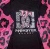 Tricou Negru Roz cu Imprimeu Animalistic Grafic Monster Energy pentru Femei
