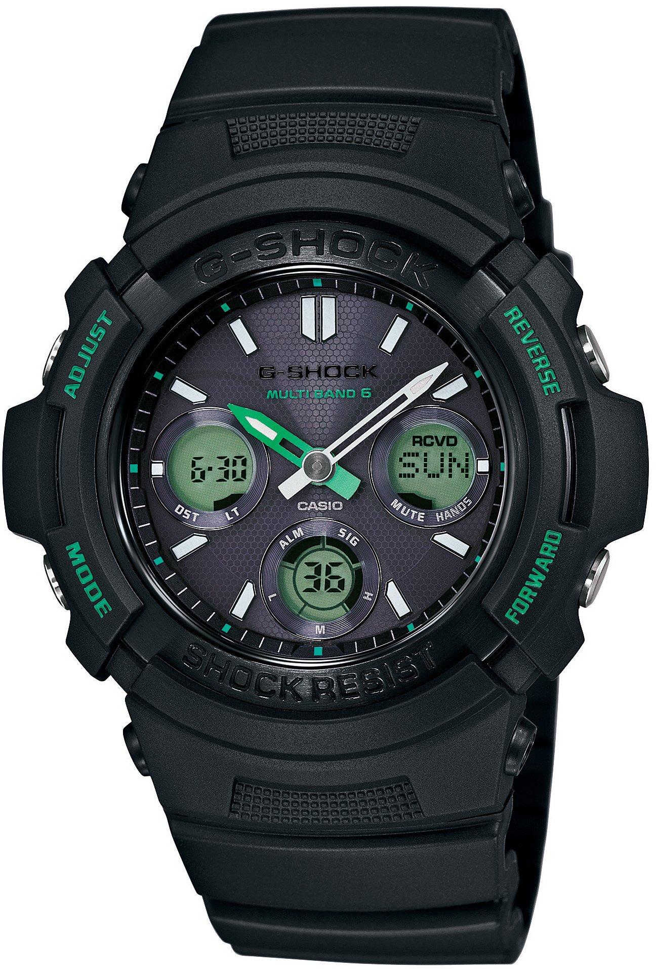 

Часы Casio FIRE с 6 мировыми радиостанциями Черные G-Shock PACKAGE 15 AWG-M100F-1CJR Солнечные Радиоконтролируемые,