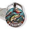 Modern Minimalist Glass Keychain With Fish Pattern Jewelry For Gift Giving