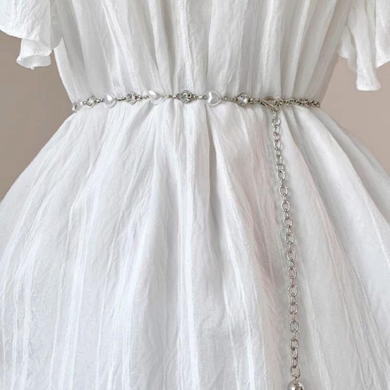 Stunning Pearl Heart Waist Chain For Summer Chic Looks With Brilliant Decor Rhinestone