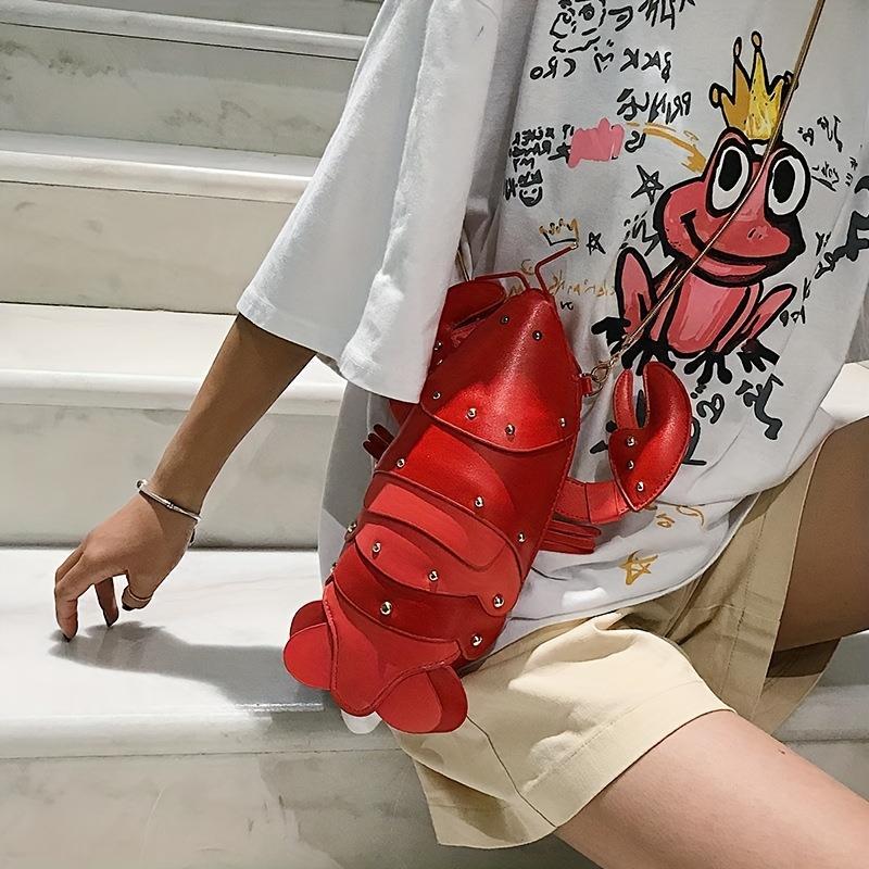 Szwatch Women's Red Preferential Bag Style Small Lobster Bag Chain Cute Single Shoulder Crossbody Bag