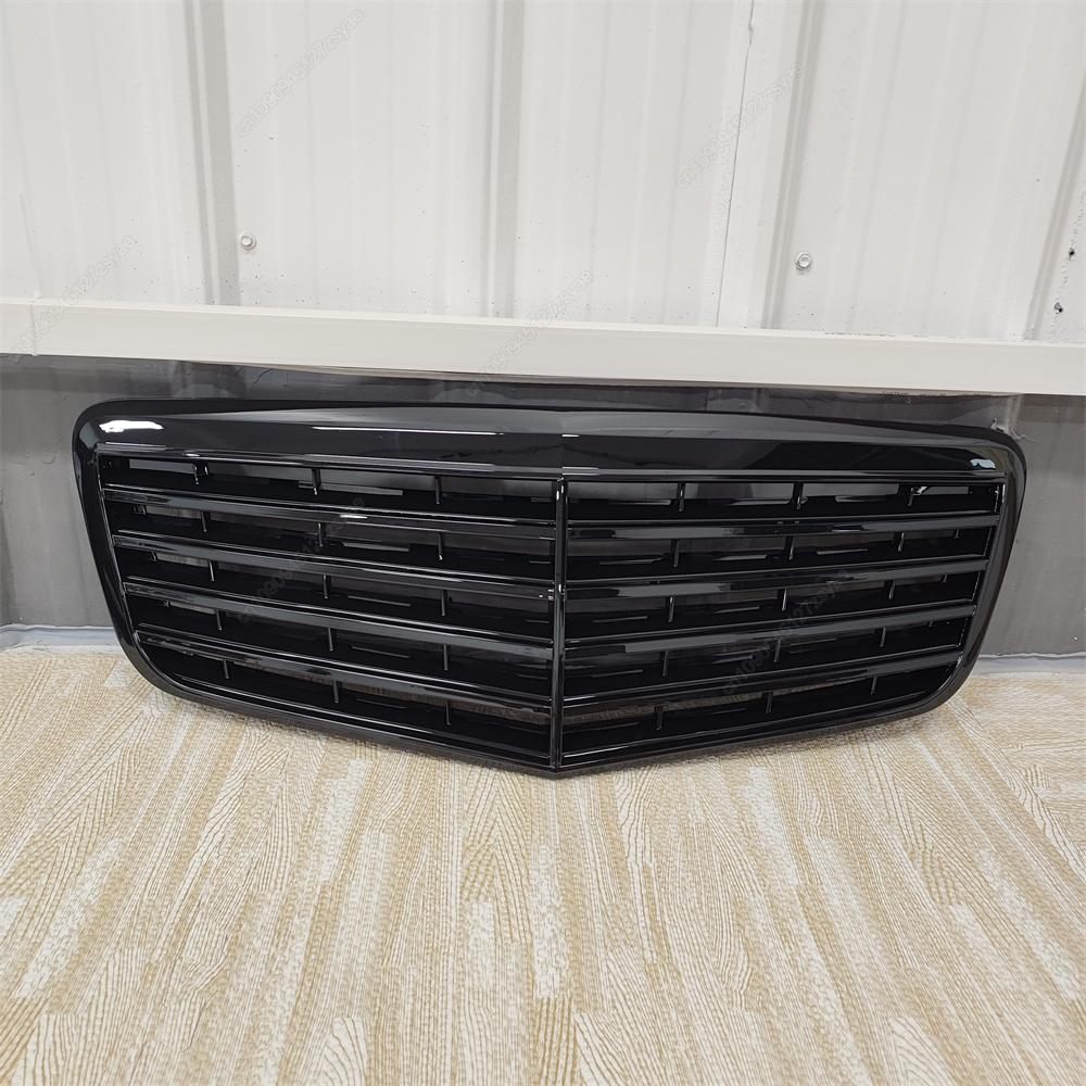 Front Bumper Grille Grill For Mercedes Benz W211 E-Class E280 E320 E350 E400 E500 Saloon 2006-2009 Facelift Gloss Black Tuning