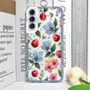 Stylish Butterfly Flower Red Cherry Phone Case for Samsung Galaxy S25 S25FE S24+ S23 Ultra S22 S21 S20 Plus S24 FE 5G Soft Cover