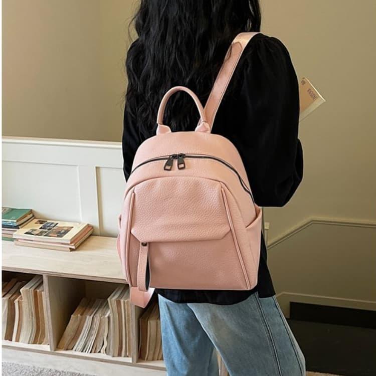 Mini-Rucksack mit Litschi-Muster, lässiger kleiner Rucksack für Damen