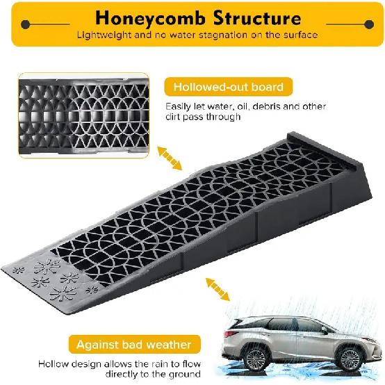 Donext Ramps Low Profile Plastic Car Service Ramps 3 Ton Truck Vehicle - 2 Pack