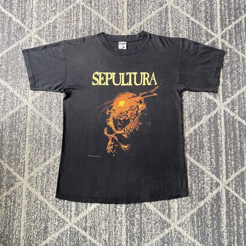 Редкая НОВАЯ футболка Sepultura 1990 года Размеры S-5XL РЕПРИНТ Унисекс футболка M