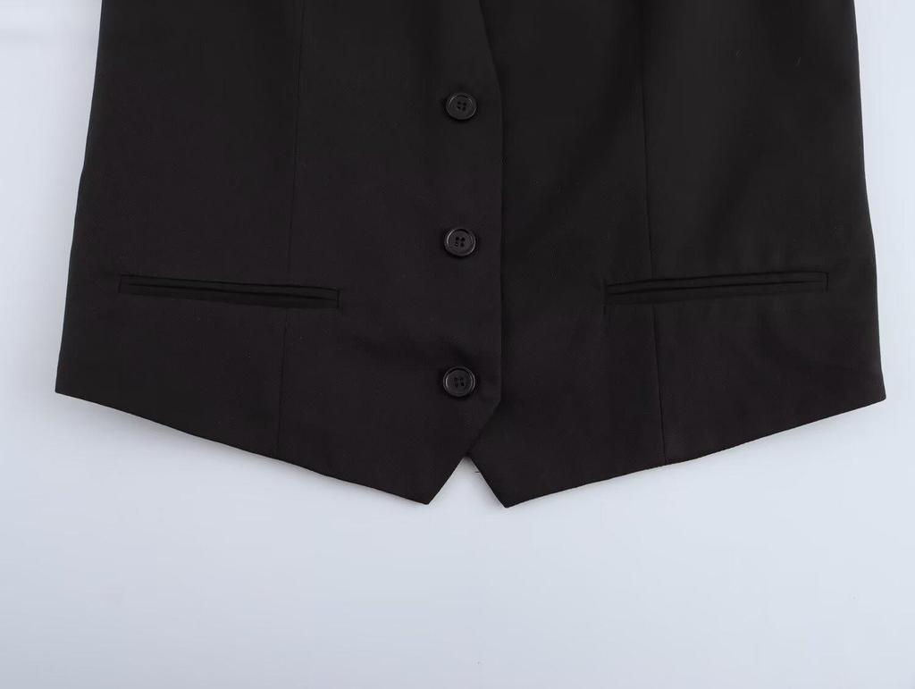 2025 Spring European & American Style French Silk Satin Sleeveless Women's Vest Set