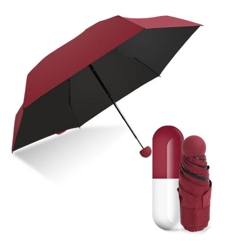 Folding Capsule Small Umbrella Pill Package Portable Travel Sunny Day Rainy