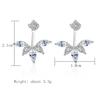 ZAKOL Fashion Leaf Stud Earrings For Women Girls Simpe Cubic Zircon Earring Jackets Zircon Party Zircon