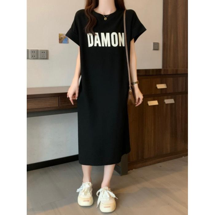 

Женская мода Лето Весна Короткие рукава с круглым вырезом Свободная талия Повседневные платья M