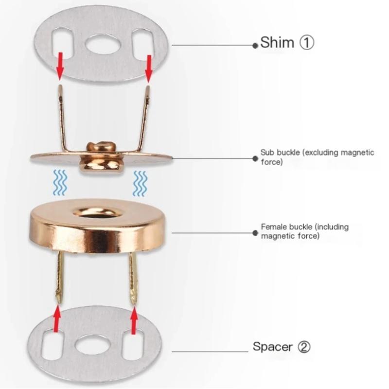 Magnetiske Trykknapper Låse 1 Sæt 14/18MM Nemme at Bruge Knapper til DIY Håndtaske Pung Nøglering Håndværks Zubehör
