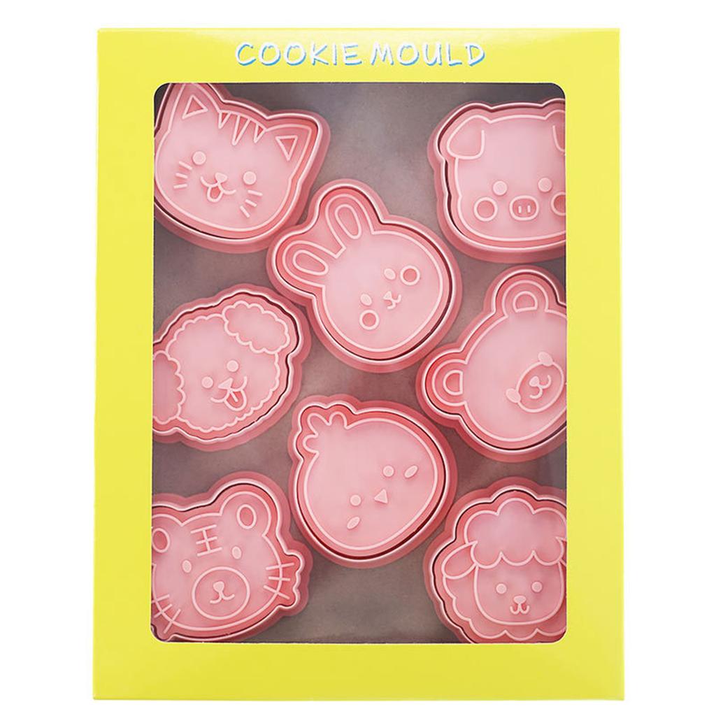 16pcs/set Small Animals Theme Cookie Cutters Plastic Biscuit Molds Cookie Stamps DIY Cake Molds Kitchen Tool