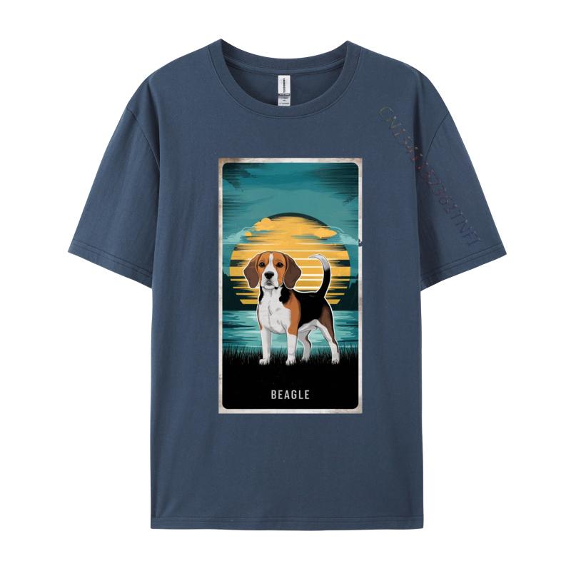 Classic Beagle Sunset TShirt Men Coupons Printed Tops  Tees Cotton T Shirts Cute Dog Anime Tshirts