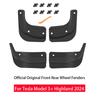 Mud Flaps for Tesla Model 3 Highland 2026 Mudguard Official Original Front Rear Wheel Fenders Splash Guards Model3 Accessories